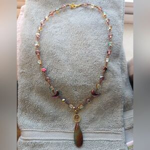 Elegant Multicolor Beaded Necklace with Pendant